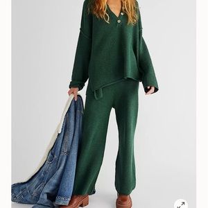 Free people hailee sweater set, green meadow. BRAND NEW WITH TAGS! Never worn.